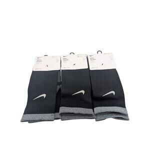 3 Pair Nike Spark Dri-Fit Cushioned Running Crew Socks Black Mens Size 10-11.5